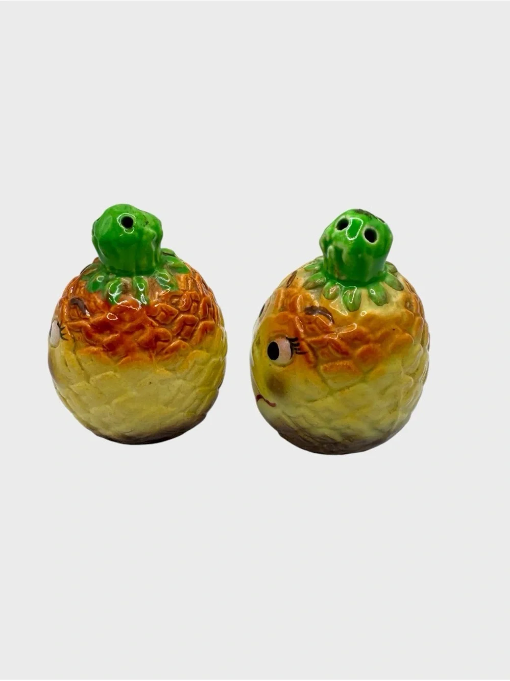 Vintage Hand-Painted Pineapple Salt & Pepper Shakers